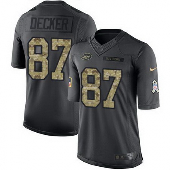 Nike Jets #87 Eric Decker Black Mens Stitched NFL Limited 2016 Salute to Service Jersey Nike Jets #87 Eric Decker Black Mens Stitched NFL Limited 2016 Salute to Service Jersey