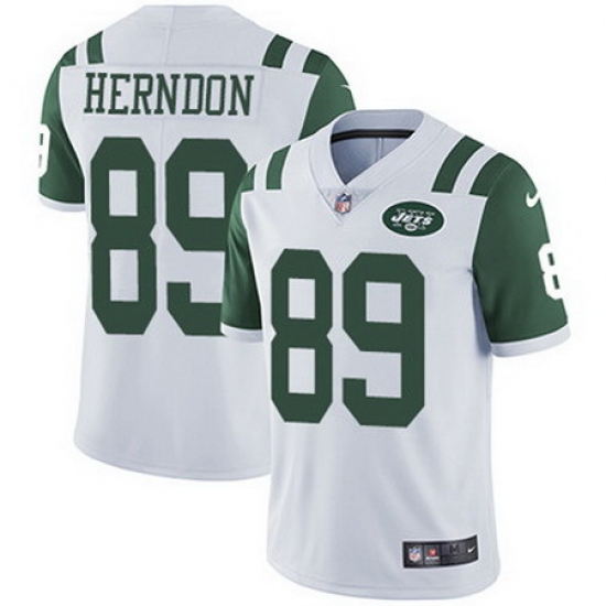 Nike Jets #89 Chris Herndon White Mens Stitched NFL Vapor Untouchable Limited Jersey Nike Jets #89 Chris Herndon White Mens Stitched NFL Vapor Untouchable Limited Jersey