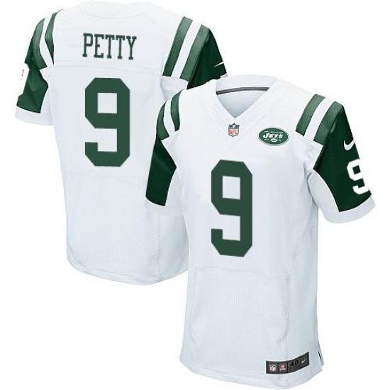 Nike New York Jets #9 Bryce Petty White Men 27s Stitched NFL Elite Jersey Nike New York Jets #9 Bryce Petty White Men 27s Stitched NFL Elite Jersey