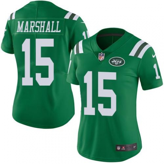 Nike Jets #15 Brandon Marshall Green Womens Stitched NFL Limited Rush Jersey Nike Jets #15 Brandon Marshall Green Womens Stitched NFL Limited Rush Jersey