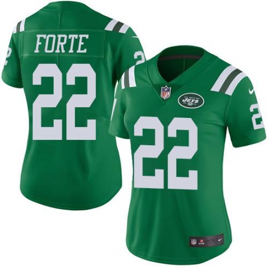 Nike Jets #22 Matt Forte Green Womens Stitched NFL Limited Rush Jersey Nike Jets #22 Matt Forte Green Womens Stitched NFL Limited Rush Jersey