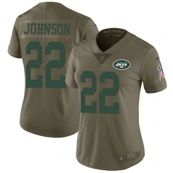 Nike Jets #22 Trumaine Johnson Olive Womens Stitched NFL Limited 2017 Salute to Service Jersey Nike Jets #22 Trumaine Johnson Olive Womens Stitched NFL Limited 2017 Salute to Service Jersey