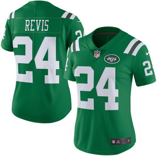 Nike Jets #24 Darrelle Revis Green Womens Stitched NFL Limited Rush Jersey Nike Jets #24 Darrelle Revis Green Womens Stitched NFL Limited Rush Jersey
