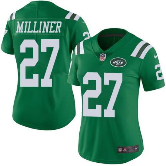 Nike Jets #27 Dee Milliner Green Womens Stitched NFL Limited Rush Jersey Nike Jets #27 Dee Milliner Green Womens Stitched NFL Limited Rush Jersey