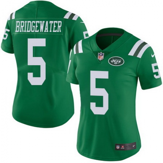 Nike Jets #5 Teddy Bridgewater Green Womens Stitched NFL Limited Rush Jersey Nike Jets #5 Teddy Bridgewater Green Womens Stitched NFL Limited Rush Jersey