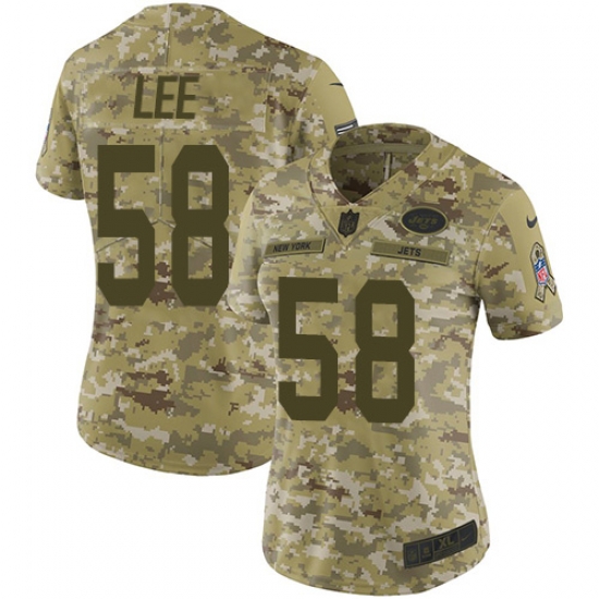 Nike Jets #58 Darron Lee Camo Women Stitched NFL Limited 2018 Salute to Service Jersey Nike Jets #58 Darron Lee Camo Women Stitched NFL Limited 2018 Salute to Service Jersey
