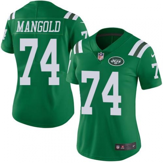 Nike Jets #74 Nick Mangold Green Womens Stitched NFL Limited Rush Jersey Nike Jets #74 Nick Mangold Green Womens Stitched NFL Limited Rush Jersey