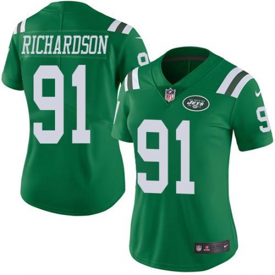 Nike Jets #91 Sheldon Richardson Green Womens Stitched NFL Limited Rush Jersey Nike Jets #91 Sheldon Richardson Green Womens Stitched NFL Limited Rush Jersey