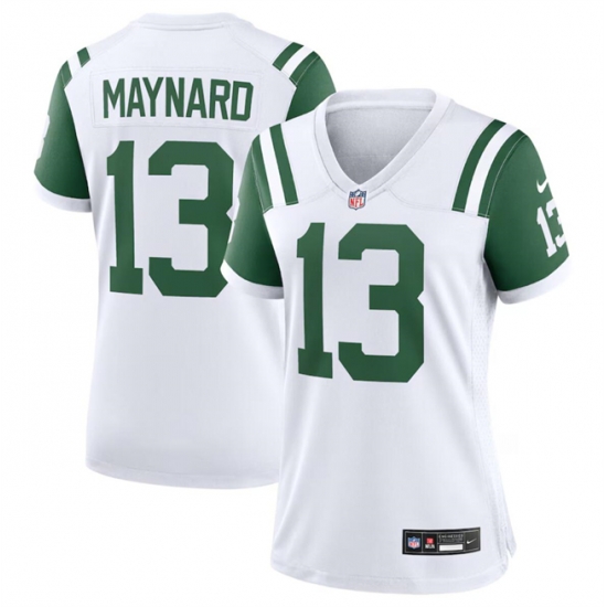 Women New York Jets 13 Don Maynard White Classic Alternate Stitched Jersey Women New York Jets 13 Don Maynard White Classic Alternate Stitched Jersey