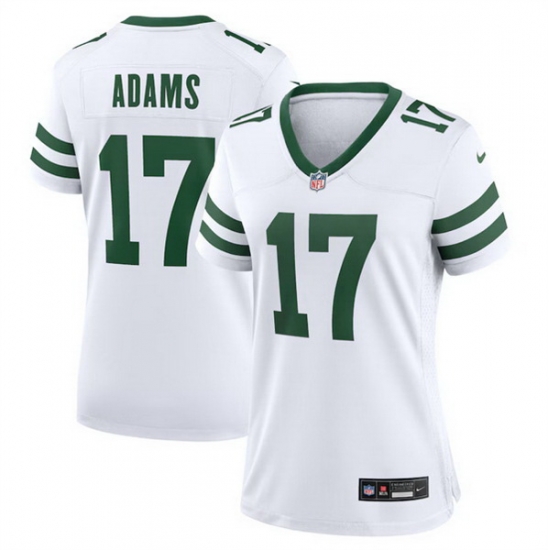 Women New York Jets 17 Davante Adams White Stitched Jersey Women New York Jets 17 Davante Adams White Stitched Jersey