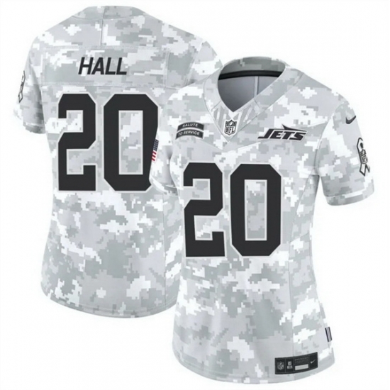 Women New York Jets 20 Breece Hall 2024 F U S E Arctic Camo Salute To Service Limited Stitched Jersey Women New York Jets 20 Breece Hall 2024 F U S E Arctic Camo Salute To Service Limited Stitched Jersey