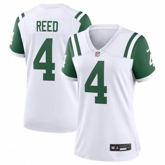 Women New York Jets 4 D J Reed White Classic Alternate Stitched Jersey Women New York Jets 4 D J Reed White Classic Alternate Stitched Jersey
