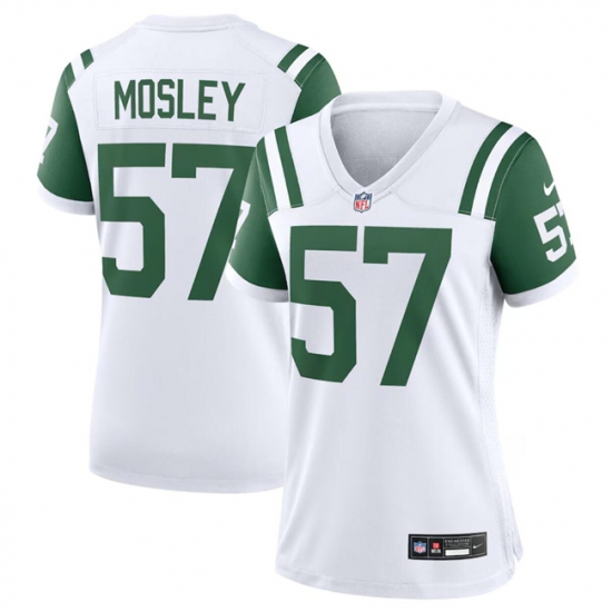 Women New York Jets 57 C J Mosley White Classic Alternate Stitched Jersey Women New York Jets 57 C J Mosley White Classic Alternate Stitched Jersey
