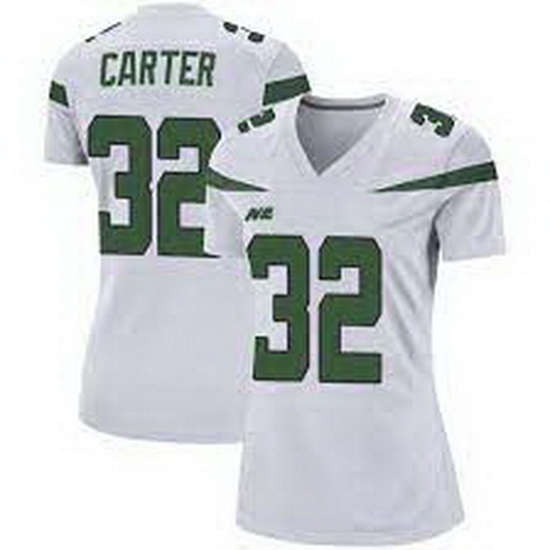 Women New York Jets Michael Carter #32 White Vapor Limited Stitched Football Jersey Women New York Jets Michael Carter #32 White Vapor Limited Stitched Football Jersey