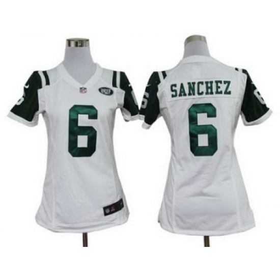 Women Nike New York Jets 6# Mark Sanchez White Jerseys Women Nike New York Jets 6# Mark Sanchez White Jerseys