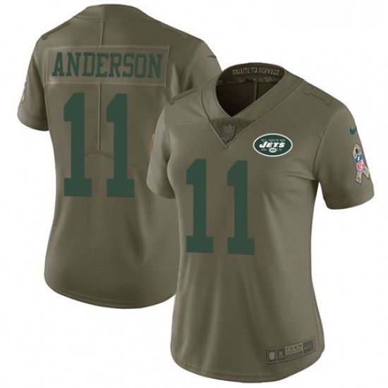 Womens Nike New York Jets 11 Robby Anderson Limited Olive 2017 Salute to Service NFL Jersey Womens Nike New York Jets 11 Robby Anderson Limited Olive 2017 Salute to Service NFL Jersey