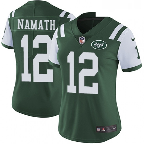 Womens Nike New York Jets 12 Joe Namath Elite Green Team Color NFL Jersey Womens Nike New York Jets 12 Joe Namath Elite Green Team Color NFL Jersey