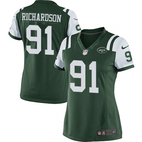 Women's Nike New York Jets #91 Sheldon Richardson Elite Green Team Color NFL Jersey Women's Nike New York Jets #91 Sheldon Richardson Elite Green Team Color NFL Jersey