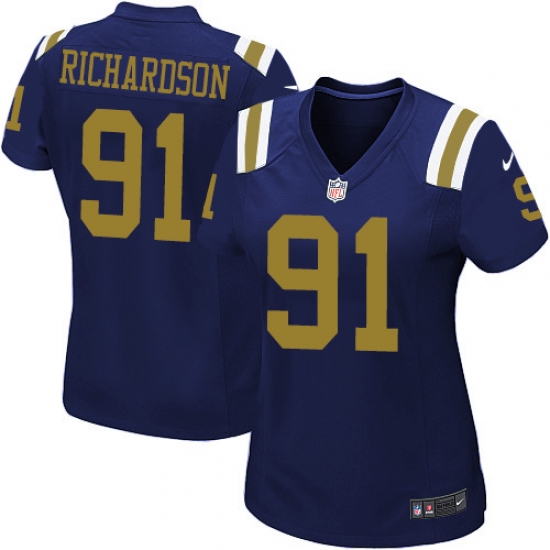 Women's Nike New York Jets #91 Sheldon Richardson Elite Navy Blue Alternate NFL Women's Nike New York Jets #91 Sheldon Richardson Elite Navy Blue Alternate NFL