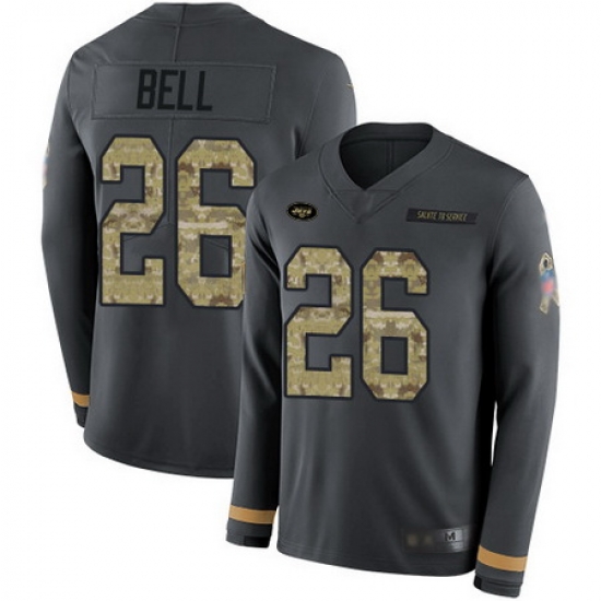 Jets 26 LeVeon Bell Anthracite Salute to Service Youth Stitched Football Limited Therma Long Sleev Jets 26 LeVeon Bell Anthracite Salute to Service Youth Stitched Football Limited Therma Long Sleev