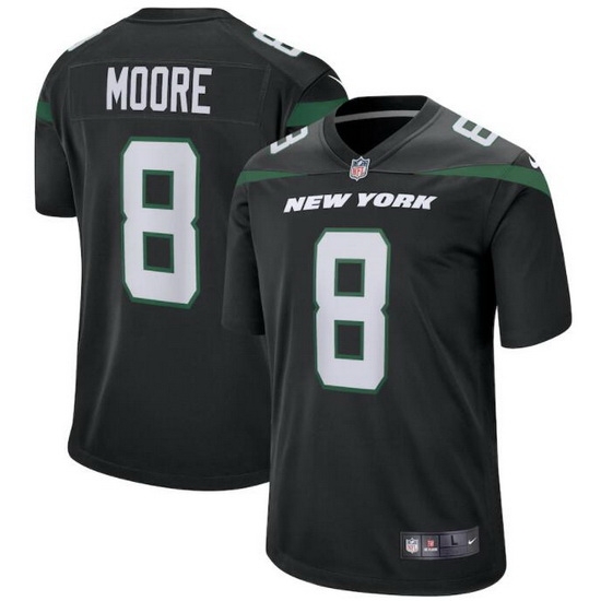 Youth New York Jets Elijah Moore #8 Black Vapor Limited Stitched Football Jersey Youth New York Jets Elijah Moore #8 Black Vapor Limited Stitched Football Jersey