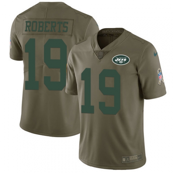 Youth Nike Jets 19 Andre Roberts Olive Stitched NFL Limited 2017 Salute to Service Jersey Youth Nike Jets 19 Andre Roberts Olive Stitched NFL Limited 2017 Salute to Service Jersey