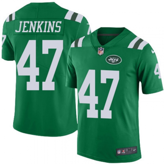 Youth Nike Jets #47 Jordan Jenkins Green Stitched NFL Limited Rush Jersey Youth Nike Jets #47 Jordan Jenkins Green Stitched NFL Limited Rush Jersey