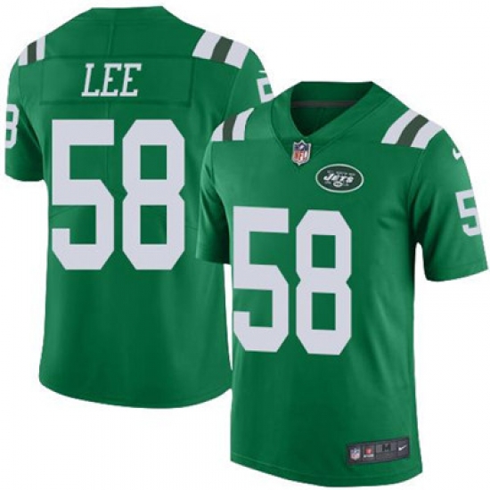 Youth Nike Jets #58 Darron Lee Green Stitched NFL Limited Rush Jersey Youth Nike Jets #58 Darron Lee Green Stitched NFL Limited Rush Jersey