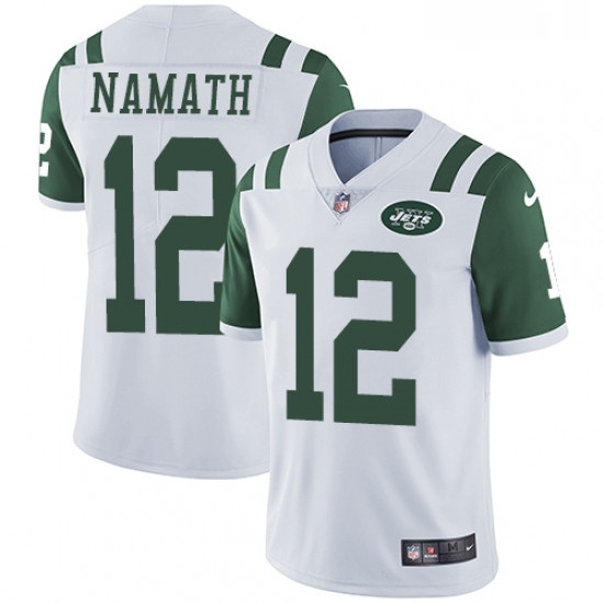 Youth Nike New York Jets 12 Joe Namath White Vapor Untouchable Limited Player NFL Jersey Youth Nike New York Jets 12 Joe Namath White Vapor Untouchable Limited Player NFL Jersey