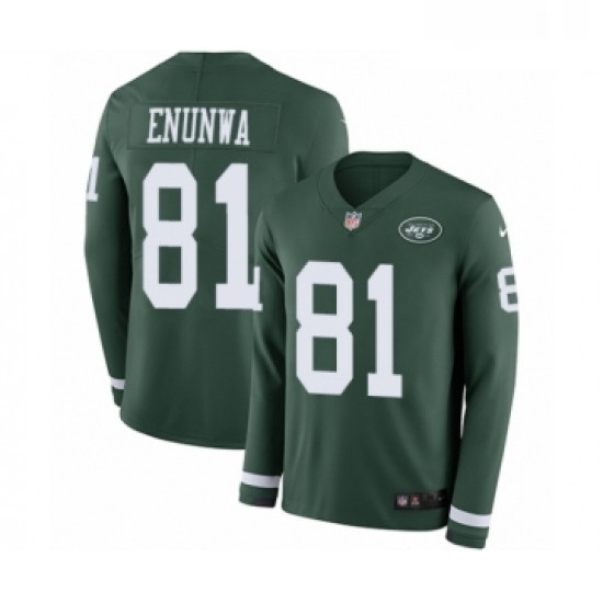 Youth Nike New York Jets 81 Quincy Enunwa Limited Green Therma Long Sleeve NFL Jersey Youth Nike New York Jets 81 Quincy Enunwa Limited Green Therma Long Sleeve NFL Jersey