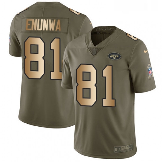 Youth Nike New York Jets 81 Quincy Enunwa Limited OliveGold 2017 Salute to Service NFL Jersey Youth Nike New York Jets 81 Quincy Enunwa Limited OliveGold 2017 Salute to Service NFL Jersey