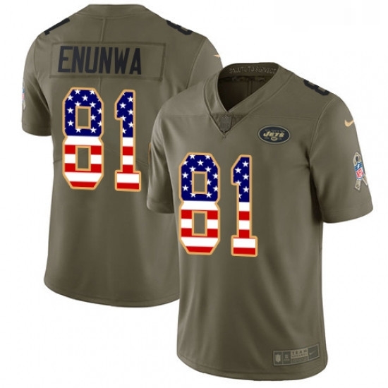 Youth Nike New York Jets 81 Quincy Enunwa Limited OliveUSA Flag 2017 Salute to Service NFL Jersey Youth Nike New York Jets 81 Quincy Enunwa Limited OliveUSA Flag 2017 Salute to Service NFL Jersey