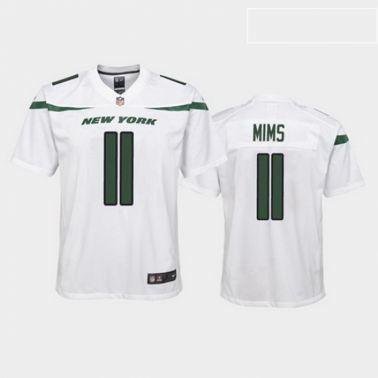 youth denzel mims new york jets white game jersey youth denzel mims new york jets white game jersey