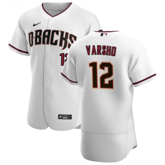 Men Arizona Diamondbacks 12 Daulton Varsho Men Nike White Crimson Flex Base Home Team MLB Jersey Men Arizona Diamondbacks 12 Daulton Varsho Men Nike White Crimson Flex Base Home Team MLB Jersey
