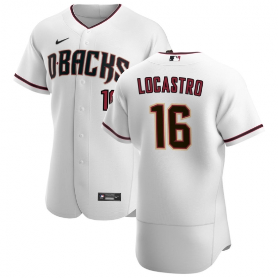 Men Arizona Diamondbacks 16 Tim Locastro Men Nike White Crimson Flex Base Home Team MLB Jersey Men Arizona Diamondbacks 16 Tim Locastro Men Nike White Crimson Flex Base Home Team MLB Jersey