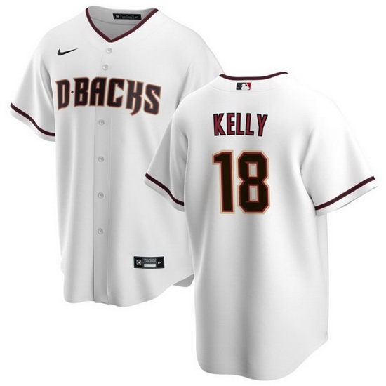 Men Arizona Diamondbacks 18 Carson Kelly White Cool Base Stitched Baseball Jersey Men Arizona Diamondbacks 18 Carson Kelly White Cool Base Stitched Baseball Jersey