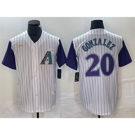 Men Arizona Diamondbacks 20 Luis Gonzalez White Throwback Cool Base Stitched Baseball Jersey Men Arizona Diamondbacks 20 Luis Gonzalez White Throwback Cool Base Stitched Baseball Jersey