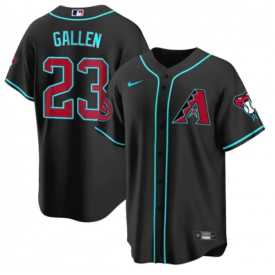 Men Arizona Diamondbacks 23 Zac Gallen 2023 24 Black Cool Base Stitched Baseball Jersey Men Arizona Diamondbacks 23 Zac Gallen 2023 24 Black Cool Base Stitched Baseball Jersey