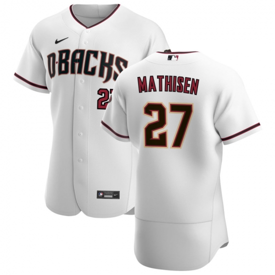Men Arizona Diamondbacks 27 Wyatt Mathisen Men Nike White Crimson Flex Base Home Team MLB Jersey Men Arizona Diamondbacks 27 Wyatt Mathisen Men Nike White Crimson Flex Base Home Team MLB Jersey