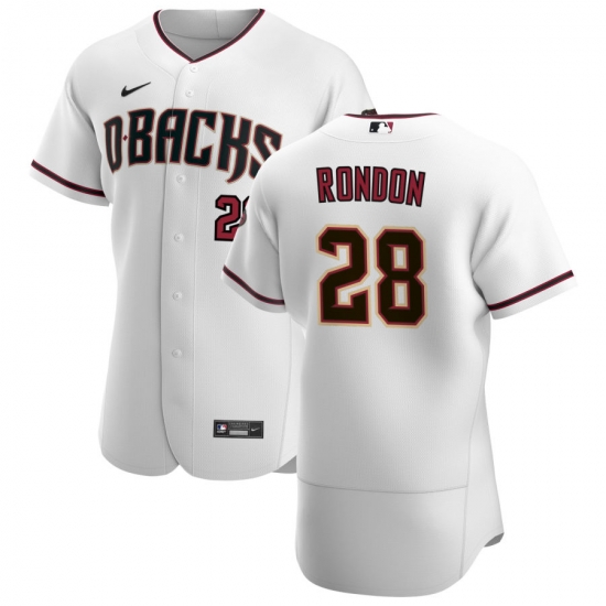 Men Arizona Diamondbacks 28 Hector Rondon Men Nike White Crimson Flex Base Home Team MLB Jersey Men Arizona Diamondbacks 28 Hector Rondon Men Nike White Crimson Flex Base Home Team MLB Jersey