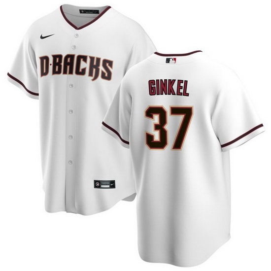 Men Arizona Diamondbacks 37 Kevin Ginkel White Cool Base Stitched Baseball Jersey Men Arizona Diamondbacks 37 Kevin Ginkel White Cool Base Stitched Baseball Jersey