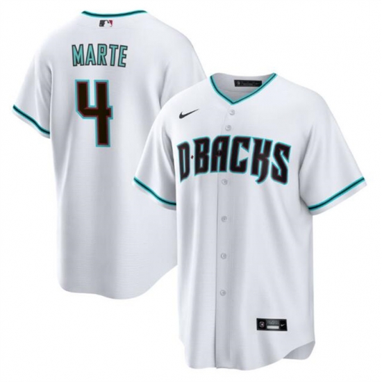Men Arizona Diamondbacks 4 Ketel Marte White Cool Base Stitched Baseball Jersey Men Arizona Diamondbacks 4 Ketel Marte White Cool Base Stitched Baseball Jersey