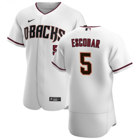 Men Arizona Diamondbacks 5 Eduardo Escobar Men Nike White Crimson Flex Base Home Team MLB Jersey Men Arizona Diamondbacks 5 Eduardo Escobar Men Nike White Crimson Flex Base Home Team MLB Jersey