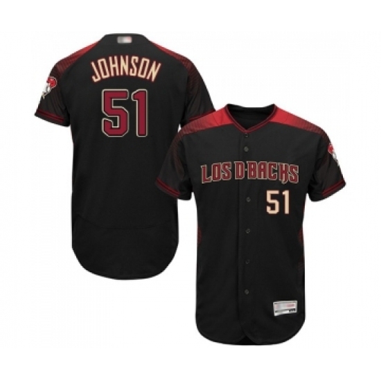 Men Arizona Diamondbacks 51 Randy Johnson Black Alternate Authentic Collection Flex Base Baseball Jersey Men Arizona Diamondbacks 51 Randy Johnson Black Alternate Authentic Collection Flex Base Baseball Jersey