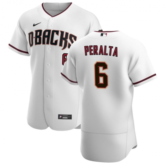 Men Arizona Diamondbacks 6 David Peralta Men Nike White Crimson Flex Base Home Team MLB Jersey Men Arizona Diamondbacks 6 David Peralta Men Nike White Crimson Flex Base Home Team MLB Jersey