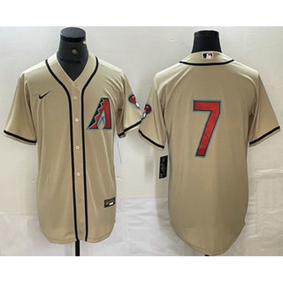 Men Arizona Diamondbacks 7 Corbin Carroll Cream 2024 Stitched Cool Base Nike Jersey Men Arizona Diamondbacks 7 Corbin Carroll Cream 2024 Stitched Cool Base Nike Jersey