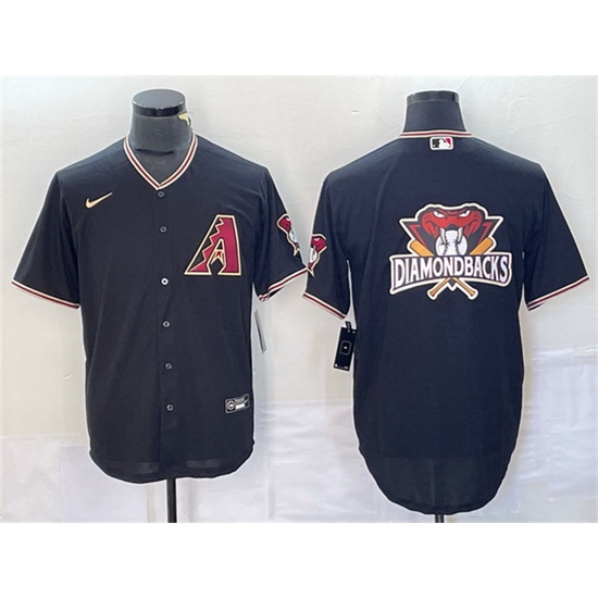Men Arizona Diamondbacks Black Team Big Logo Cool Base Stitched Baseball Jersey Men Arizona Diamondbacks Black Team Big Logo Cool Base Stitched Baseball Jersey