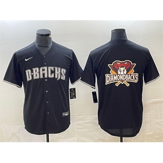 Men Arizona Diamondbacks Black Team Big Logo Cool Base Stitched Baseball Jerseys Men Arizona Diamondbacks Black Team Big Logo Cool Base Stitched Baseball Jerseys