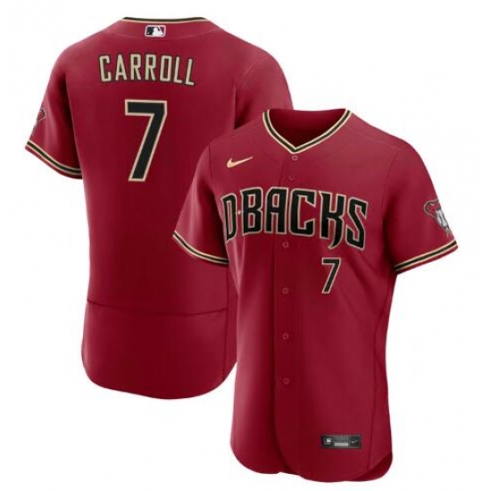 Men Arizona Diamondbacks CORBIN CARROLL #7 Red Flex Base Stitched Baseball Jersey Men Arizona Diamondbacks CORBIN CARROLL #7 Red Flex Base Stitched Baseball Jersey