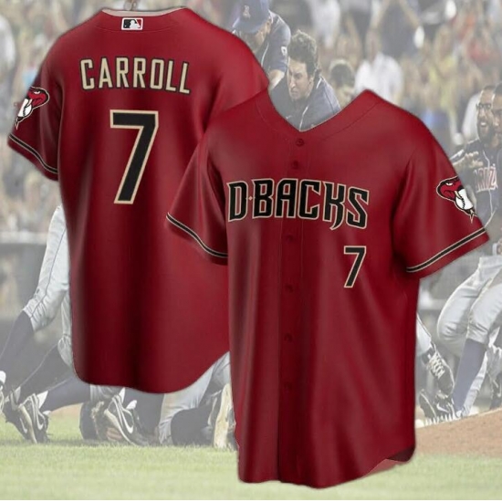 Men Arizona Diamondbacks Dark Red Corbin Carroll #7 Arizona Team Diamondbacks Stitched Baseball Jersey Men Arizona Diamondbacks Dark Red Corbin Carroll #7 Arizona Team Diamondbacks Stitched Baseball Jersey